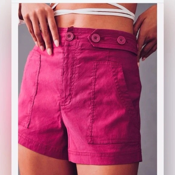Anthropologie Maeve Women’s Fuchsia Shorts stretch Size 2 - Picture 1 of 9